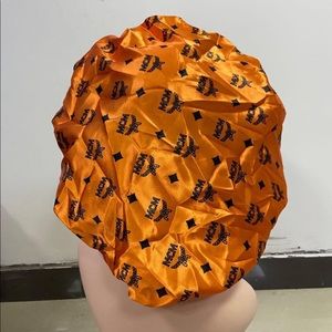 Orange and black bonnet